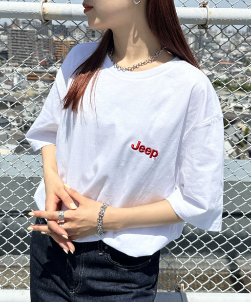JEEP(ジープ)/グラフィック バックロゴ ロゴ刺繍 半袖 Tシャツ/M-Logo graphic t-shirt | AT2252021 | レッド