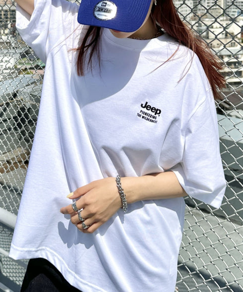 JEEP(ジープ)/2枚組セット 2P ワンポイント ロゴ刺繍 半袖 Tシャツ/2PACK Single air gram t-shirt | AT2252022 | ホワイト