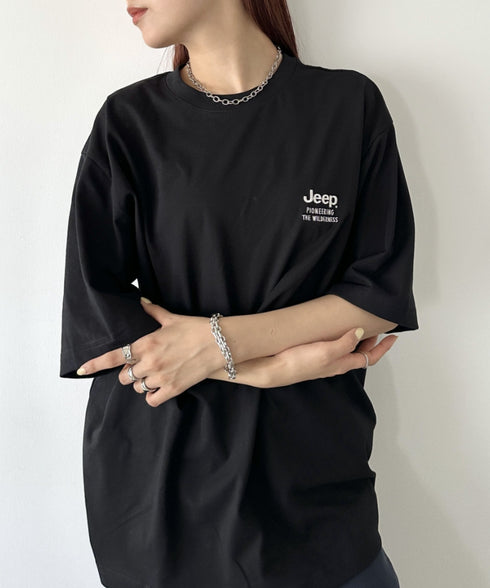 JEEP(ジープ)/2枚組セット 2P ワンポイント ロゴ刺繍 半袖 Tシャツ/2PACK Single air gram t-shirt | AT2252022 | ブラック