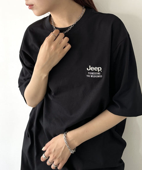 JEEP(ジープ)/2枚組セット 2P ワンポイント ロゴ刺繍 半袖 Tシャツ/2PACK Single air gram t-shirt | AT2252022 | ブラック