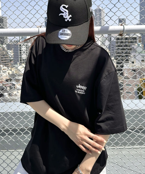 JEEP(ジープ)/2枚組セット 2P ワンポイント ロゴ刺繍 半袖 Tシャツ/2PACK Single air gram t-shirt | AT2252022 | ブラック