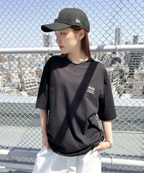 JEEP(ジープ)/2枚組セット 2P ワンポイント ロゴ刺繍 半袖 Tシャツ/2PACK Single air gram t-shirt | AT2252022 | ブラック