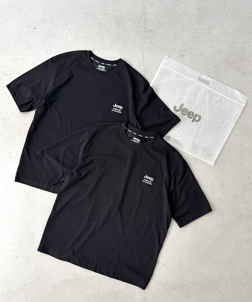 JEEP(ジープ)/2枚組セット 2P ワンポイント ロゴ刺繍 半袖 Tシャツ/2PACK Single air gram t-shirt | AT2252022 | ブラック