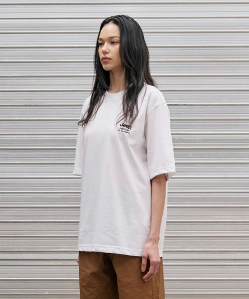 JEEP(ジープ)/2枚組セット 2P ワンポイント ロゴ刺繍 半袖 Tシャツ/2PACK Single air gram t-shirt | AT2252022 | ホワイト