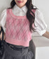アーガイルベストドッキングシャツブラウス | LO2252033 | ピンク