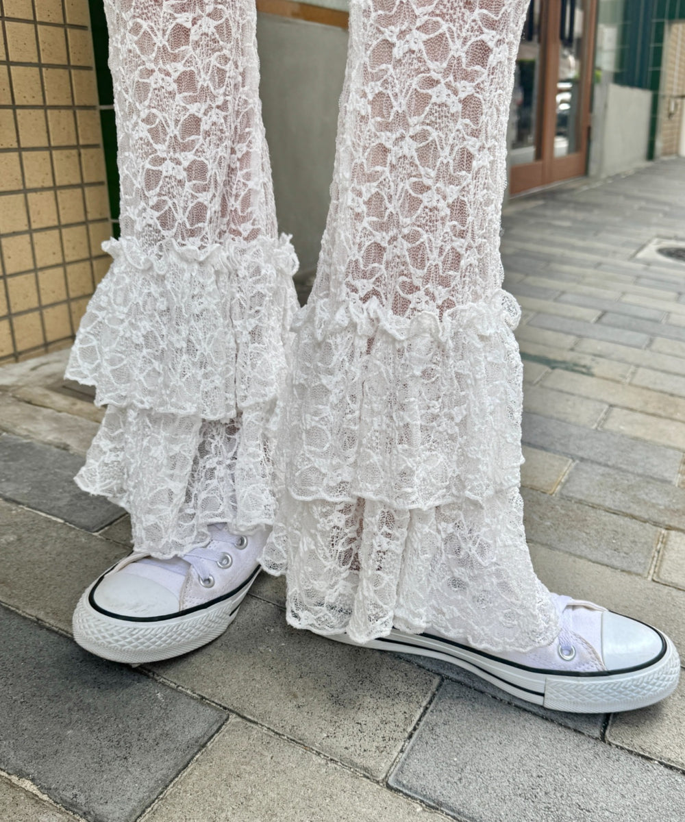 新品　fig レースフリル付き　オフホワイト　パンツ 2段フリルレースパンツ | SL2255038 | ホワイト – Outfitter lab