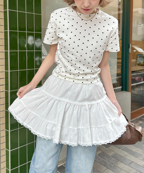 チビレースコットンティアードミニスカパン | SL2255042 | ホワイト