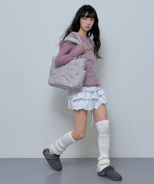 FANCY CLUB(ファンシークラブ)/パデッド パファー バタフライ キルティング ショルダー トートバッグ 軽量/CUDDLE PADDED SHOULDER BAG | AT1252029 | グレー