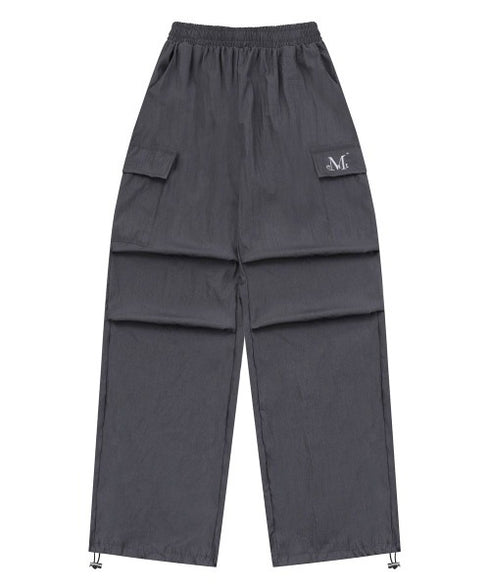 MUCENT(ムセント)/ワイド ルーズ イージー カーゴパンツ/GROSS NYLON PARACHUTE CARGO PANTS | AT2252031 | チャコールグレー