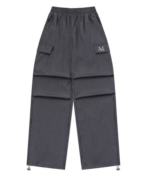 MUCENT(ムセント)/ワイド ルーズ イージー カーゴパンツ/GROSS NYLON PARACHUTE CARGO PANTS | AT2252031 | チャコールグレー