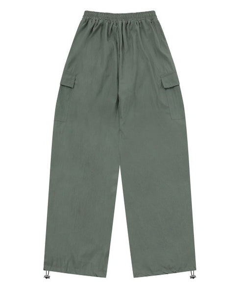 MUCENT(ムセント)/ワイド ルーズ イージー カーゴパンツ/GROSS NYLON PARACHUTE CARGO PANTS | AT2252031 | カーキ