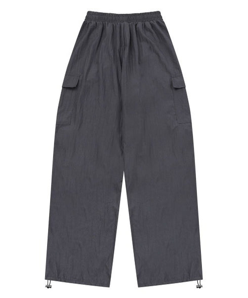 MUCENT(ムセント)/ワイド ルーズ イージー カーゴパンツ/GROSS NYLON PARACHUTE CARGO PANTS | AT2252031 | チャコールグレー