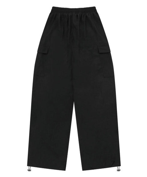 MUCENT(ムセント)/ワイド ルーズ イージー カーゴパンツ/GROSS NYLON PARACHUTE CARGO PANTS | AT2252031 | ブラック