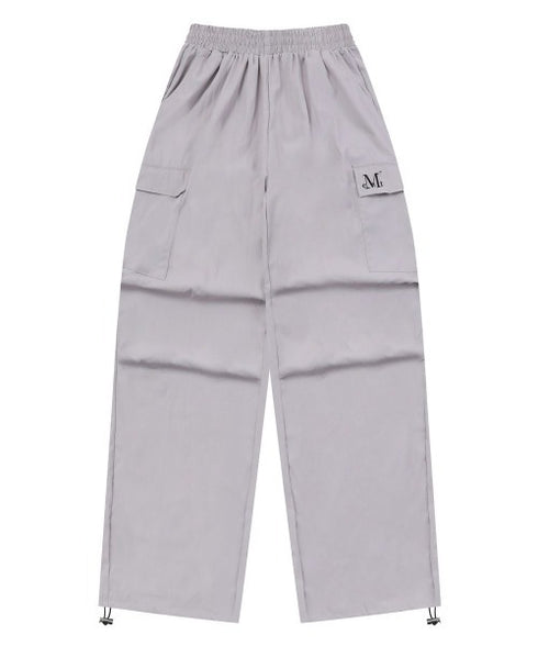 MUCENT(ムセント)/ワイド ルーズ イージー カーゴパンツ/GROSS NYLON PARACHUTE CARGO PANTS | AT2252031 | グレー