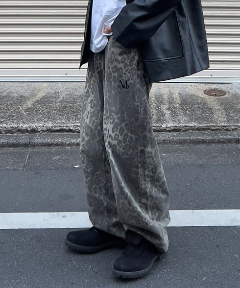 MUCENT(ムセント)/スナップボタン レオパード ワイド デニム パンツ/DITT SNAP BUTTON LEOPARD WIDE PANTS | AT2252034 | レオパード