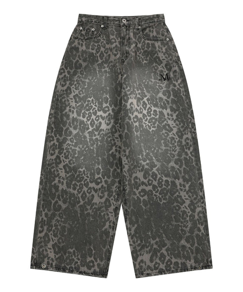 MUCENT(ムセント)/スナップボタン レオパード ワイド デニム パンツ/DITT SNAP BUTTON LEOPARD WIDE PANTS | AT2252034 | レオパード