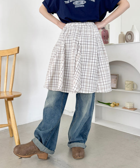 チェックイレギュラーヘムミディスカート | SL2255051 | ホワイト