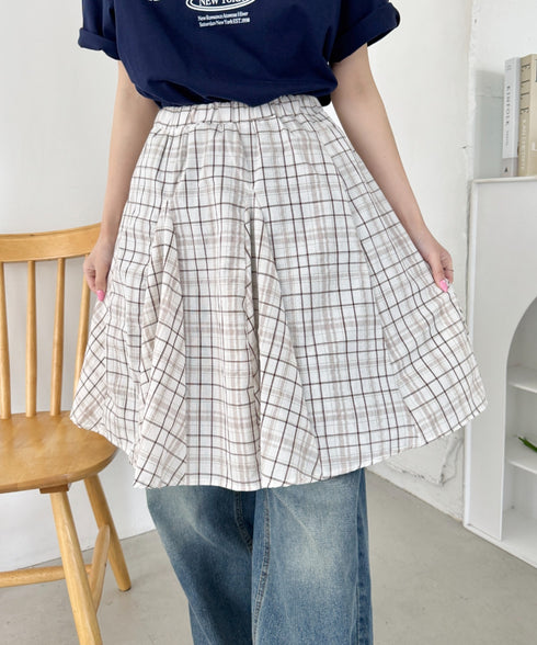 チェックイレギュラーヘムミディスカート | SL2255051 | ホワイト