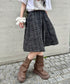 チェックイレギュラーヘムミディスカート | SL2255051 | ブラック