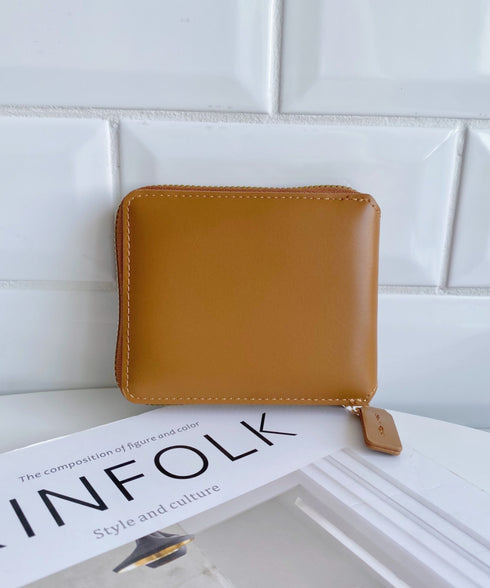 【5色展開】シンプル無地二つ折りウォレット | CL6251044 | ベージュ