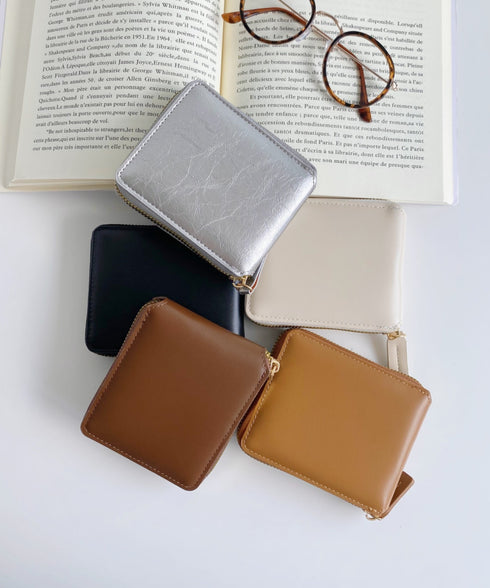 【5色展開】シンプル無地二つ折りウォレット | CL6251044 | シルバー