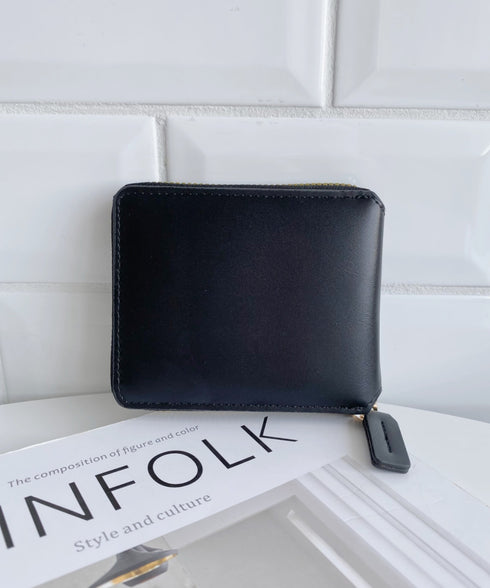 【5色展開】シンプル無地二つ折りウォレット | CL6251044 | ブラック