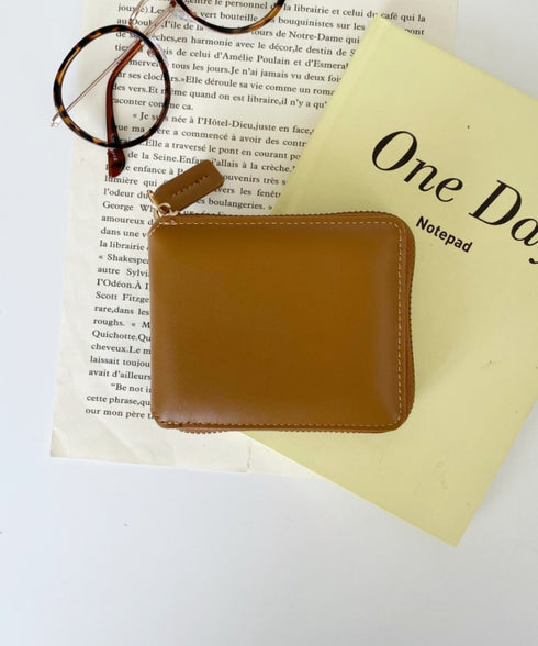 【5色展開】シンプル無地二つ折りウォレット | CL6251044 | ベージュ