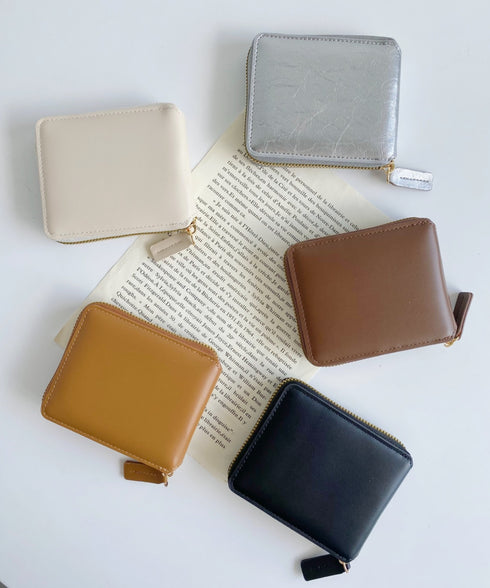 【5色展開】シンプル無地二つ折りウォレット | CL6251044 | シルバー