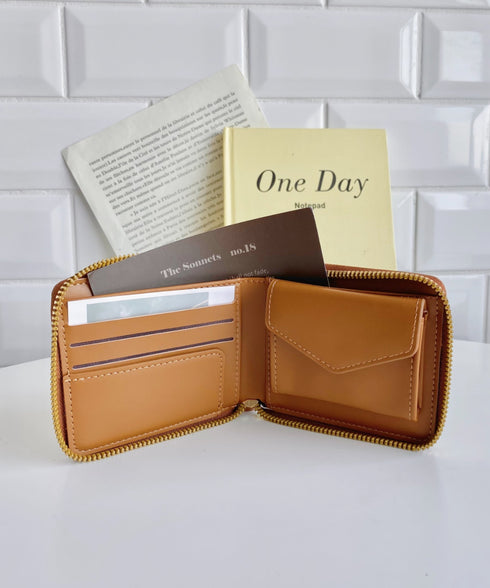 【5色展開】シンプル無地二つ折りウォレット | CL6251044 | アイボリー