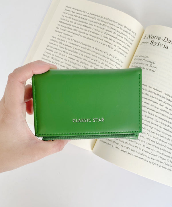 【5色展開】シンプルロゴ入り三つ折りウォレット | CL6251046 | グリーン