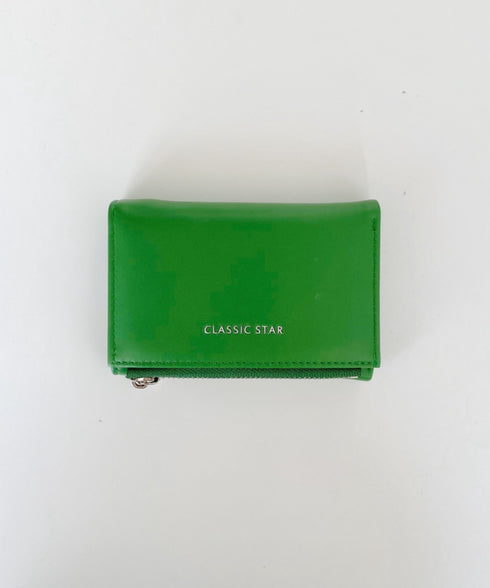 【5色展開】シンプルロゴ入り三つ折りウォレット | CL6251046 | グリーン