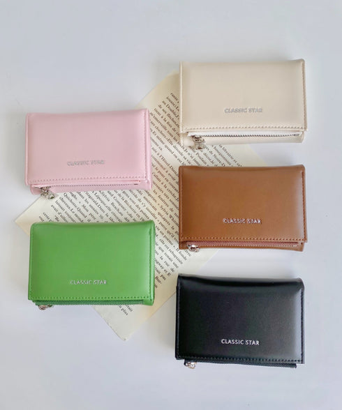 【5色展開】シンプルロゴ入り三つ折りウォレット | CL6251046 | グリーン