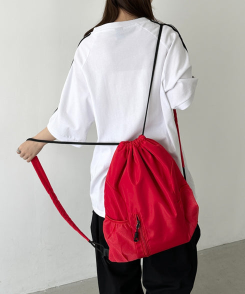 軽量メッシュポケットナップサック | CL1255036 | レッド