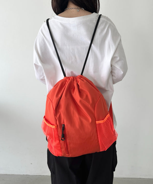 軽量メッシュポケットナップサック | CL1255036 | オレンジ