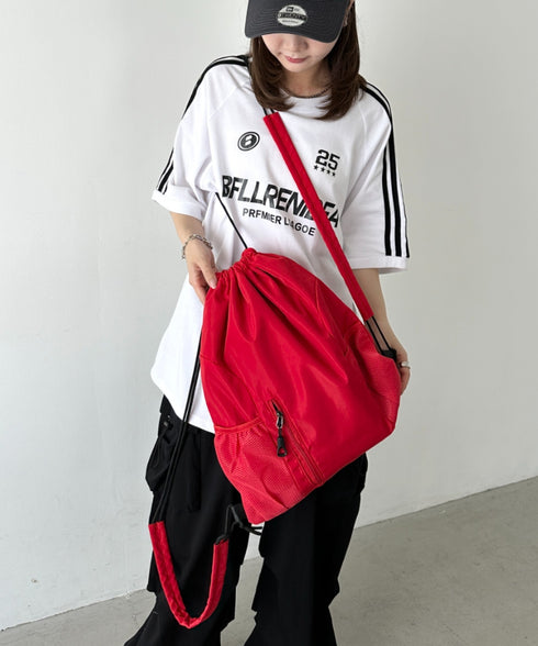 軽量メッシュポケットナップサック | CL1255036 | レッド