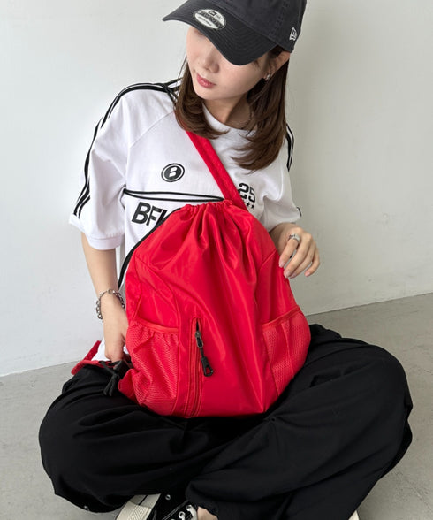 軽量メッシュポケットナップサック | CL1255036 | レッド