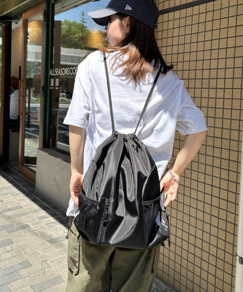 軽量メッシュポケットナップサック | CL1255036 | ブラック