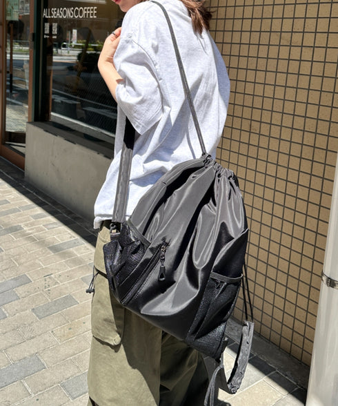 軽量メッシュポケットナップサック | CL1255036 | ブラック