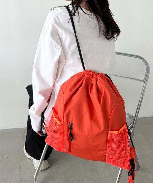 軽量メッシュポケットナップサック | CL1255036 | オレンジ