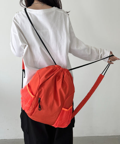 軽量メッシュポケットナップサック | CL1255036 | オレンジ