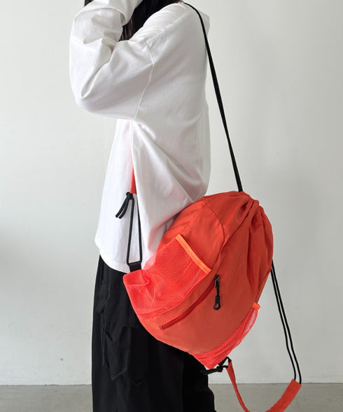 軽量メッシュポケットナップサック | CL1255036 | オレンジ