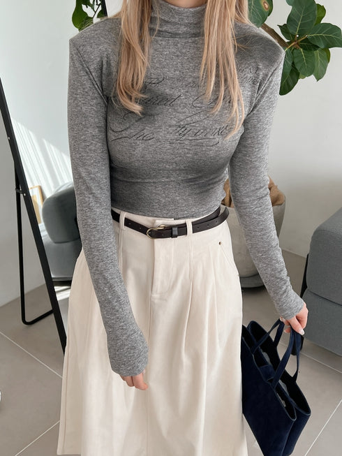 マーブルロゴハイネックトップス | SL2244636 | グレー