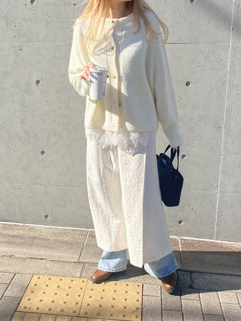 ラウンドネックニットカーディガン | SL2244641 | ホワイト