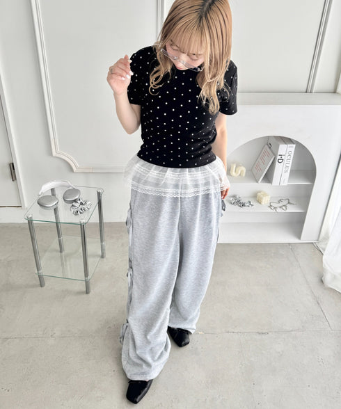 【カップ付き】裾フリルリブキャミソール | LO2255260 | ライトブルー