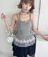【カップ付き】裾フリルリブキャミソール | LO2255260 | グレー