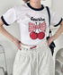 チェリーリボン半袖リンガーTシャツ | SL2252019 | ネイビー