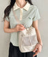 THE NORTH FACE(ザ・ノースフェイス)/巾着 メッシュ ミニ ショルダーバッグ バケットバッグ/MESH BUCKET BAG MINI | IM1252041 | クリーム