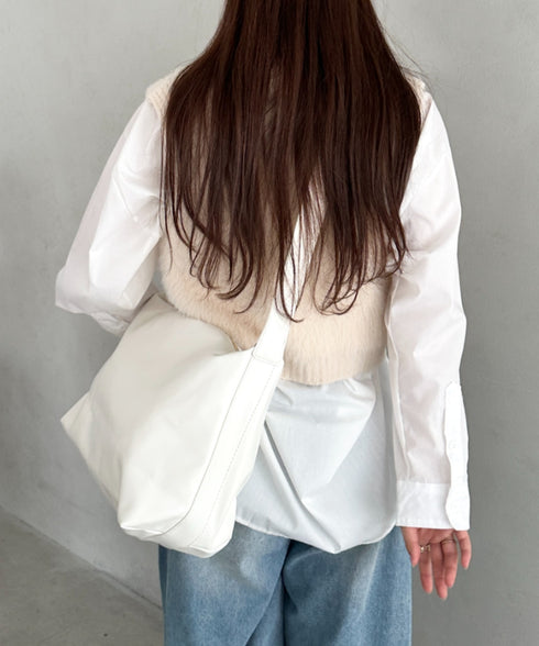 通勤通学におすすめ【A4収納可能】PU太ベルトショルダーバッグ | MD1255054 | アイボリー