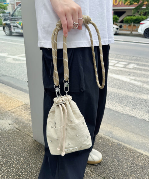 ビジューデザインミニサコッシュバッグ | CL1255039 | ベージュ