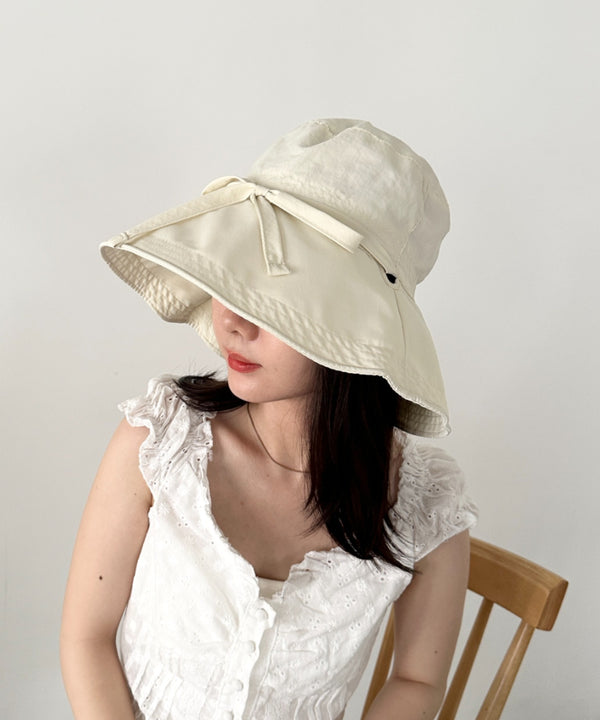 リボン付きサンシェードハット | CL5252025 | オフホワイト